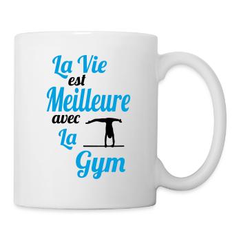 La vie est meilleure avec la Gym - Idée Cadeau - Mug blanc - blanc - Droite