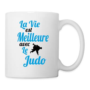 La vie est meilleure avec le Judo - Idée Cadeau - Mug blanc - blanc - Droite