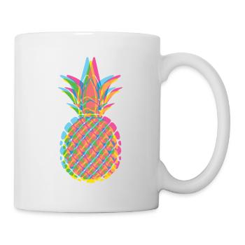 Unscharfe ANANAS in Pastellfarben - Tasse - Weiß - Rechts