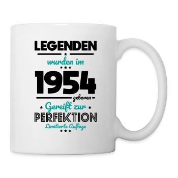 70. Geburtstag - Legenden wurden im 1954 - Tasse - Weiß - Rechts