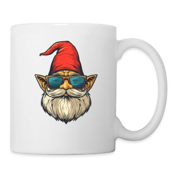 Funny garden gnome with sunglasses - Mug - white - Right