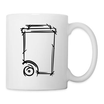 Garbage can drawing. Dustman. Garbage collection. - Mug - white - Right