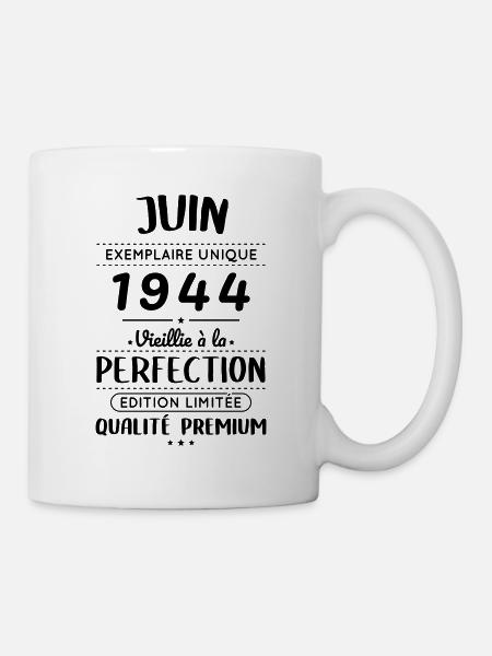 Anniversaire 80 ans - Juin 1944 Perfection - Mug blanc - blanc