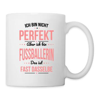 I'm not perfect, but I'm a footballer - Mug - white - Right