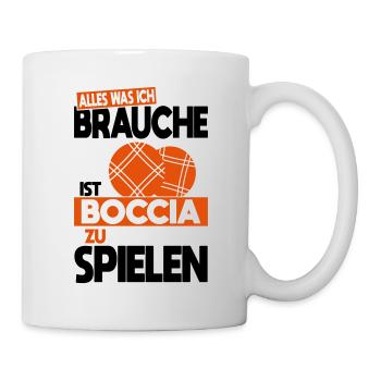 Tout ce dont j’ai besoin, c’est de jouer à la pétanque - Mug blanc - blanc - Droite