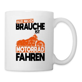 Tout ce dont j’ai besoin, c’est de faire de la moto - Mug blanc - blanc - Droite