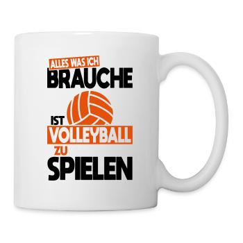 Tout ce dont j’ai besoin, c’est de jouer au volley-ball - Mug blanc - blanc - Droite