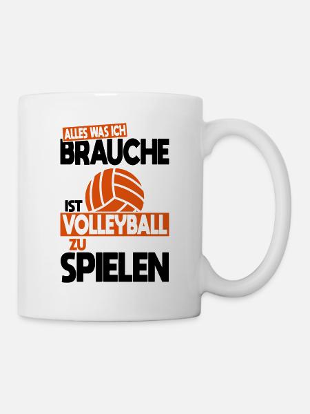 All I need is to play volleyball - Mug - white