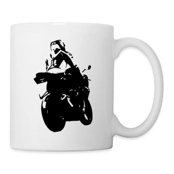 Motorradfahrer - Tasse - Weiß - Rechts