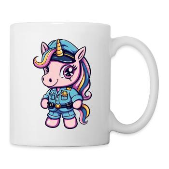 Cute Unicorn Police Officer - Tasse - Weiß - Rechts