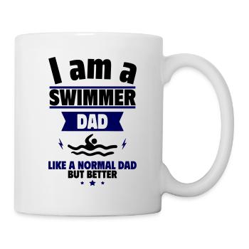 Geschenk zum Vatertag: Schwimmer Papa - Tasse - Weiß - Rechts
