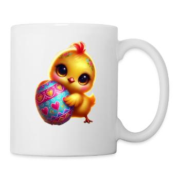 Poussins de Pâques avec oeuf - Mug blanc - blanc - Droite