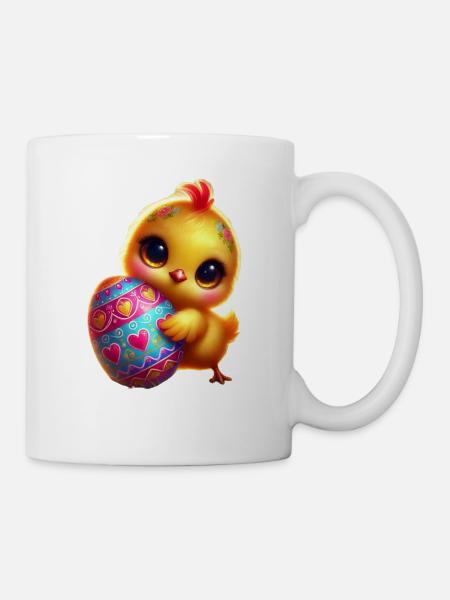 Easter chicks with egg - Mug - white