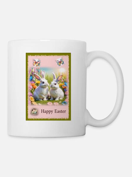 Oster Gruß Happy Easter - Tasse - Weiß
