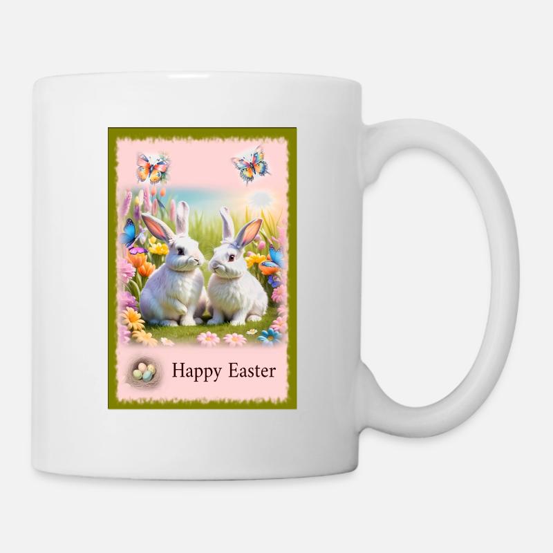 Oster Gruß Happy Easter - Tasse - Weiß