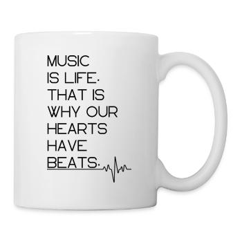 La musique, c’est la vie – Heartbeat & Beats Design - Mug blanc - blanc - Droite