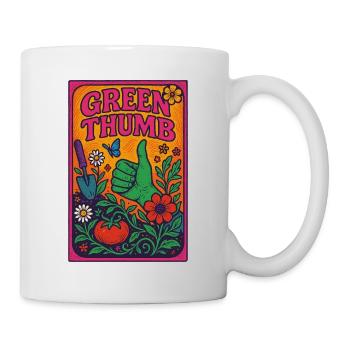 Green Thumb Gartenposter Retro - Tasse - Weiß - Rechts