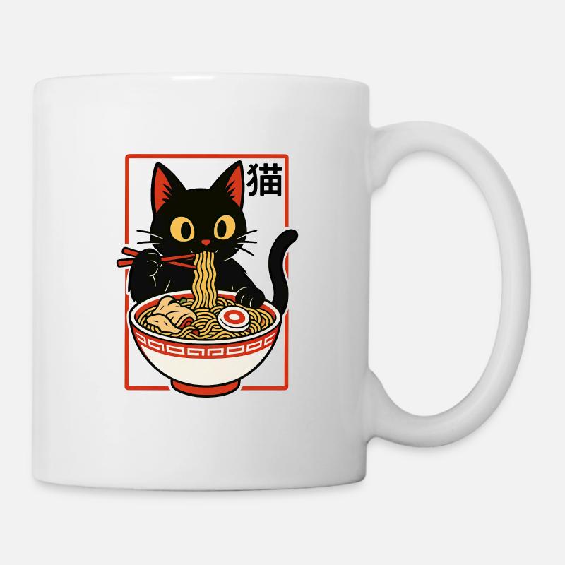 Ramen Nudeln Katze - Tasse - Weiß