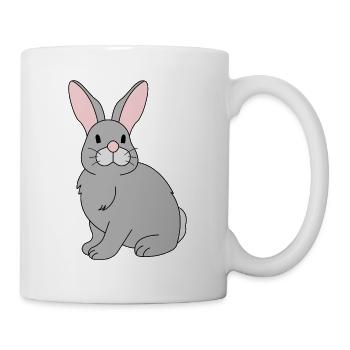 Charming Cartoon Bunny Illustration - Mug - white - Right