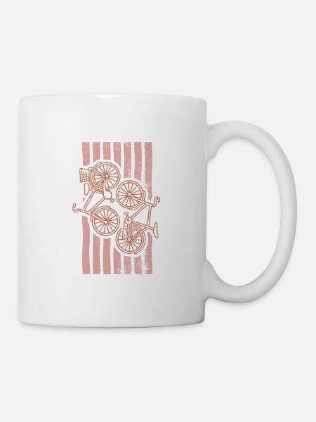 visuel-cyclisme-ete-tendance-rose-pale-minimali - Mug blanc - blanc