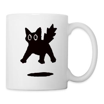 Scared Cat Illustration - Tasse - Weiß - Rechts