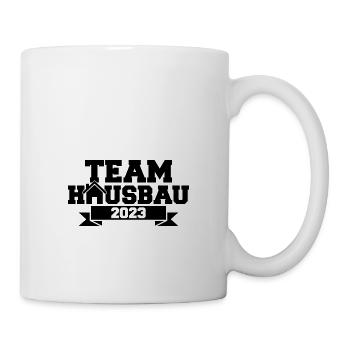 Team Hausbau 2023 - Bauherr Bauherrin Baustelle - Tasse - Weiß - Rechts