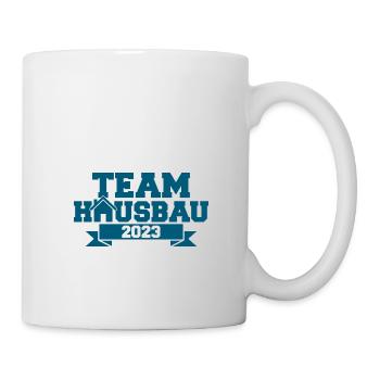 Team Hausbau 2023 - Bauherr Bauherrin Baustelle - Tasse - Weiß - Rechts