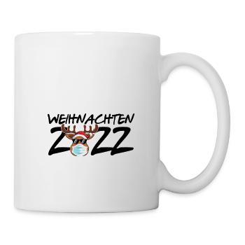 Weihnachten 2022 - Weihnachtsshirt Rentier Maske - Tasse - Weiß - Rechts