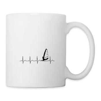 Windsurfing Herzschlag Windsurfer Wind Wasser - Tasse - Weiß - Rechts
