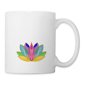 Blühendes Lotus Mandala Design - Tasse - Weiß - Rechts