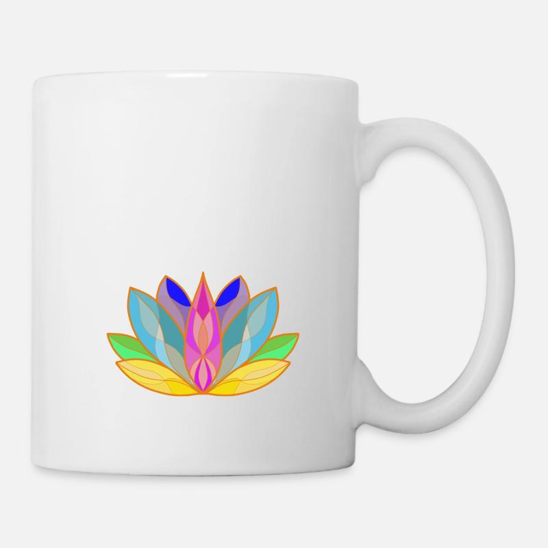 Blooming Lotus Mandala Design - Mug - white