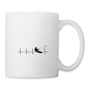 Kitesurfer Heartbeat Kitesurfing Sports nautiques - Mug blanc - blanc - Droite