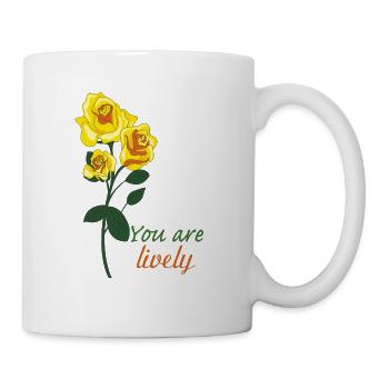 rose jaune : Vous êtes en direct - Mug blanc - blanc - Droite