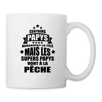 les supers papys vont à la pêche - Mug blanc - blanc - Droite