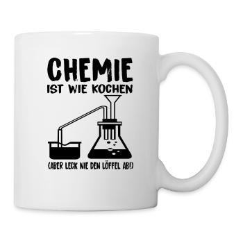 Chemistry is like cooking. - Mug - white - Right