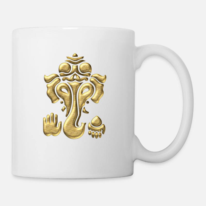 Ganesha, Dieu éléphant, Hindouisme, Yoga, Tantra - Mug blanc - blanc