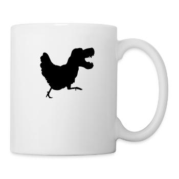 TRex Huhn Dinosaurier Tyrannosaurus Dino Geschenk - Tasse - Weiß - Rechts