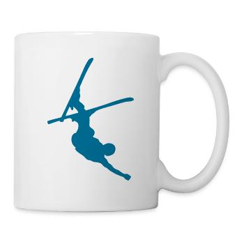 skier freestyle upside down - Tasse - Weiß - Rechts