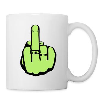 doigt d'honneur femme - Mug blanc - blanc - Droite