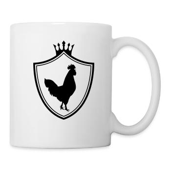 rooster silhouette coat of arms - Mug - white - Right