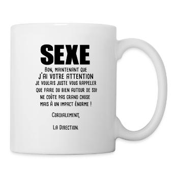 Sexe Phrase Texte Humour Drôle Humorisitique - Mug blanc - blanc - Droite