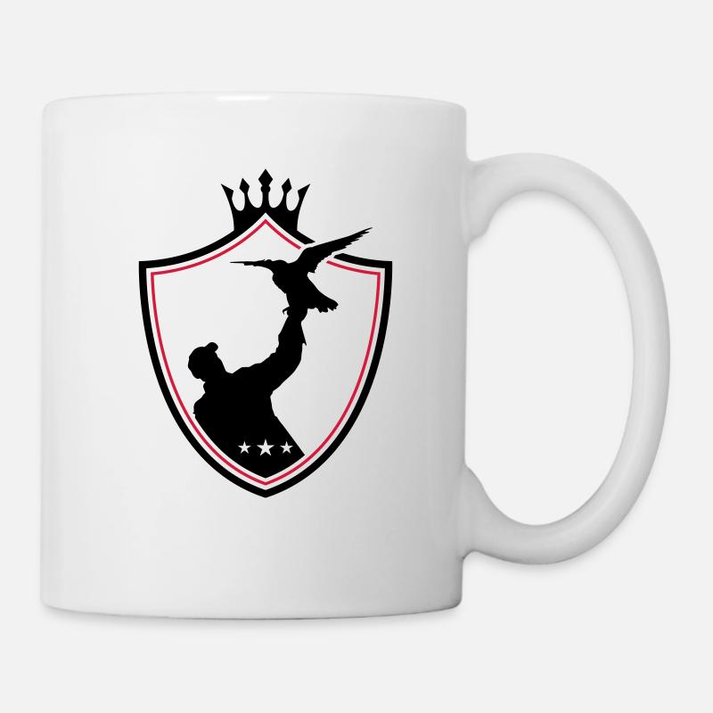 fauconnerie blason chasse au faucon - Mug blanc - blanc