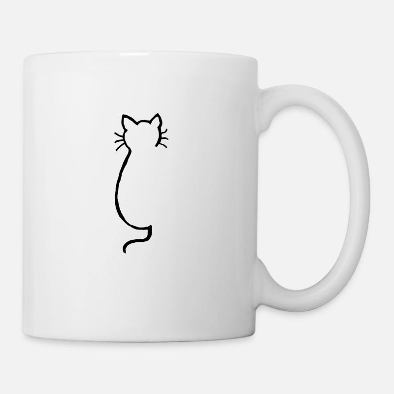 Katzen Silhouette - Tasse - Weiß