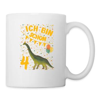 4 Geburtstag vier Jahre vierter Geburtstag Idee - Tasse - Weiß - Rechts