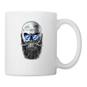 Bavarian hipster skull - Tasse - Weiß - Rechts