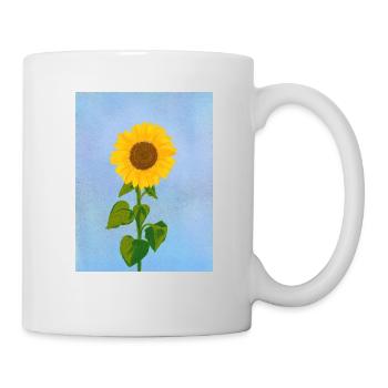 Sonnenblume Sonne Blume Happy - Tasse - Weiß - Rechts