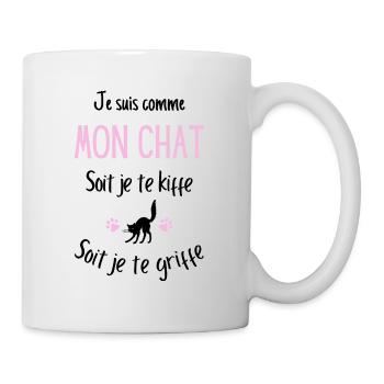 Humour chat, idée cadeau, amoureux des chats - Mug blanc - blanc - Droite