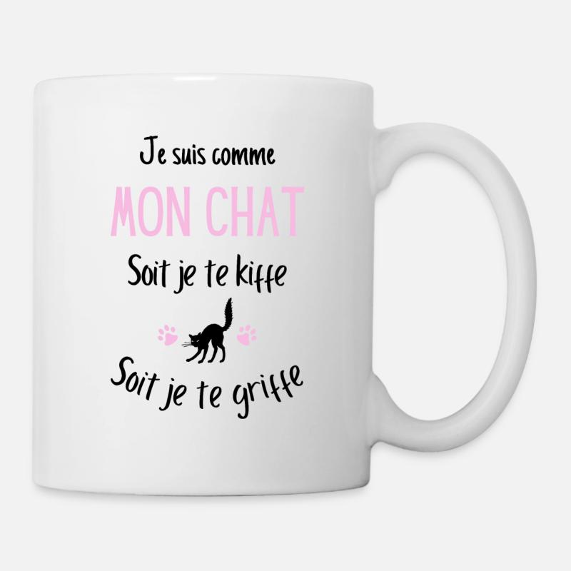 Humour chat, idée cadeau, amoureux des chats - Mug blanc - blanc