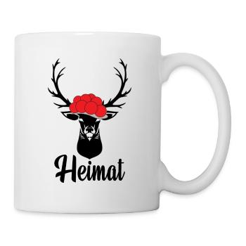 Heimat Schwarzwald Bollenhut Hirsch Aufkleber - Tasse - Weiß - Rechts