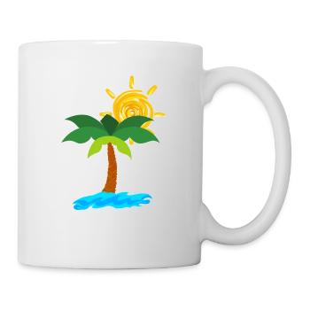Palmen am Strand - Tasse - Weiß - Rechts